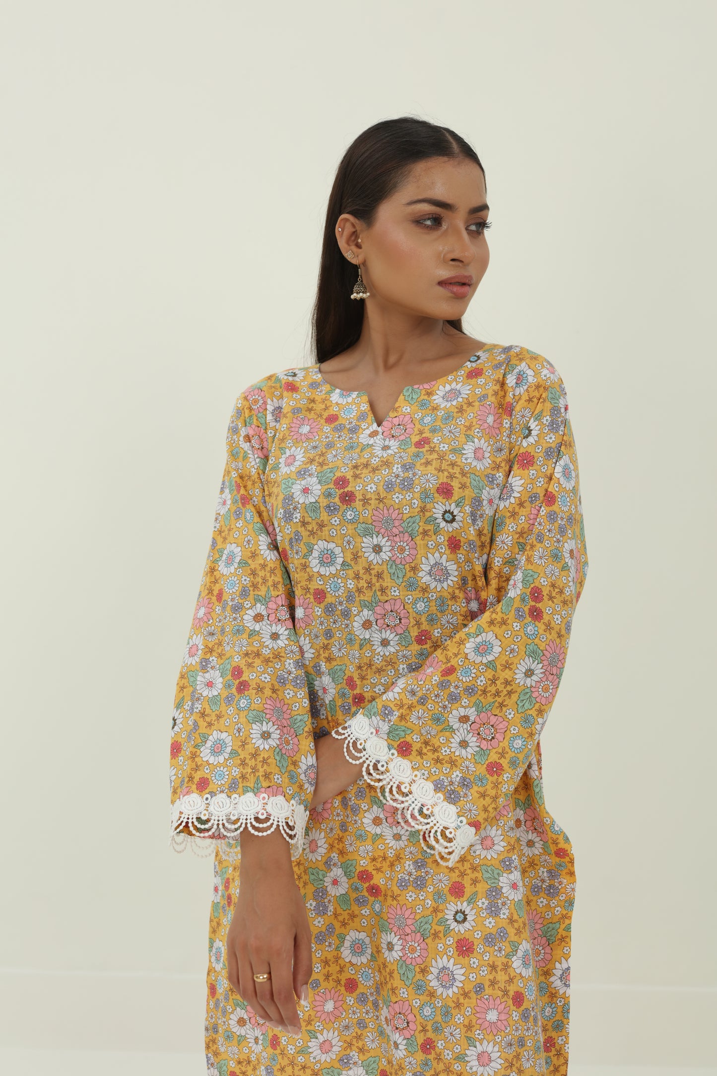 Daffodil | Embroidered-Lace Set